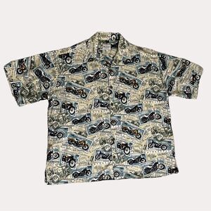 David Carey Originals Motorcyle Travel Mens Button Down Shirt 3X bv